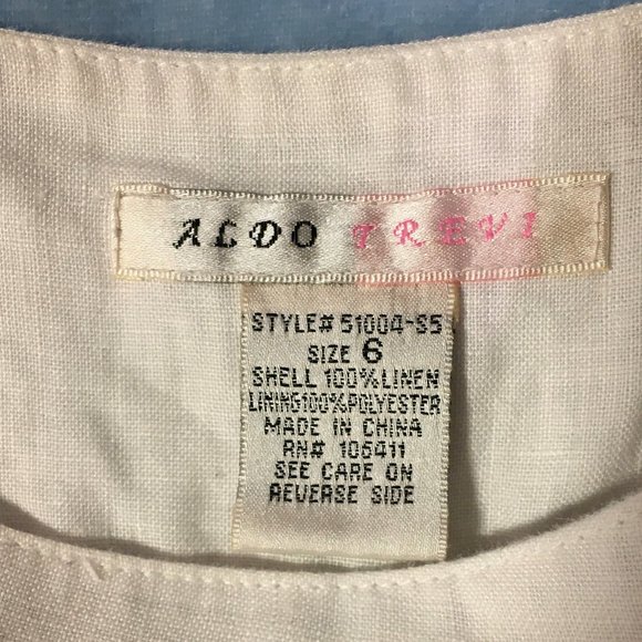 ALDO TREVI white linen cropped pants knickers sz 6 - Picture 4 of 4